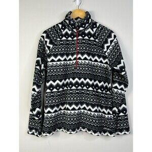 Eddie Bauer 1/4 Zip Fleece Pullover Women's XL Sweatshirt Outdoor Geometric